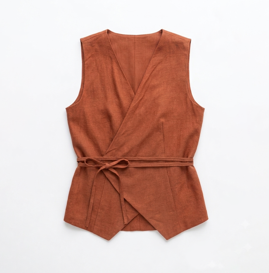 Gilet Ruggine Lino