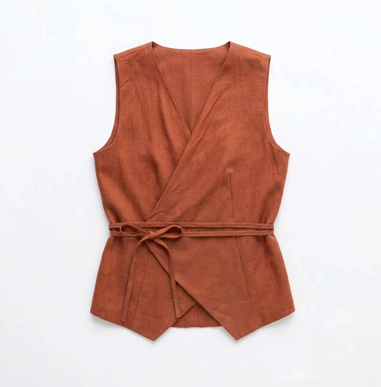 Gilet Ruggine Lino