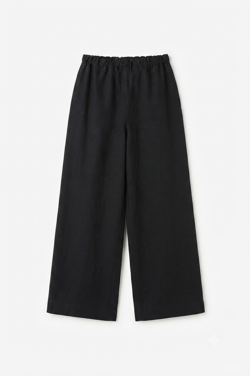 pantalone palazzo nero Lino