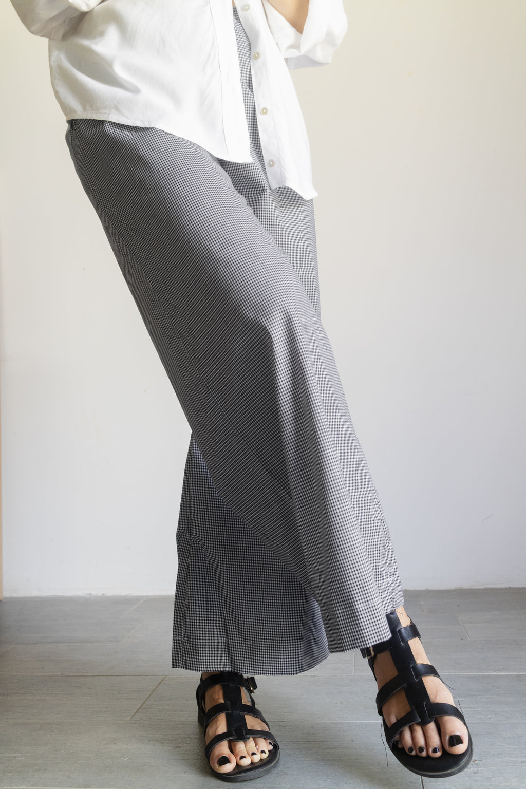 Pantaloni Micro Vichy Bianco e Nero
