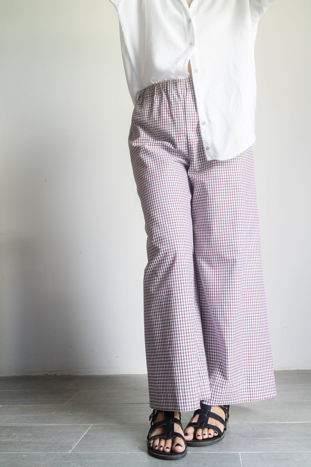 Pantaloni Vichy cacao