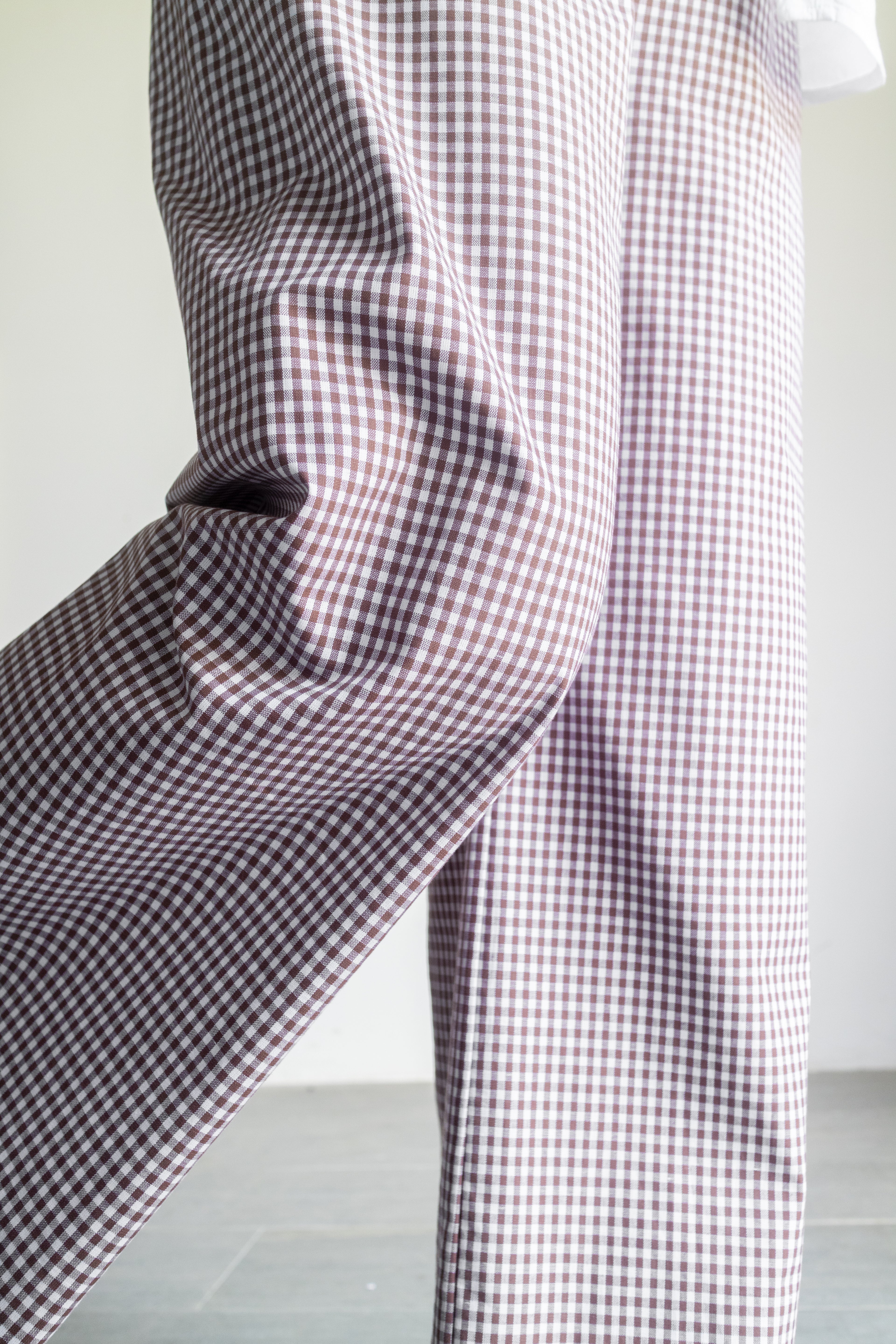 Pantaloni Vichy cacao