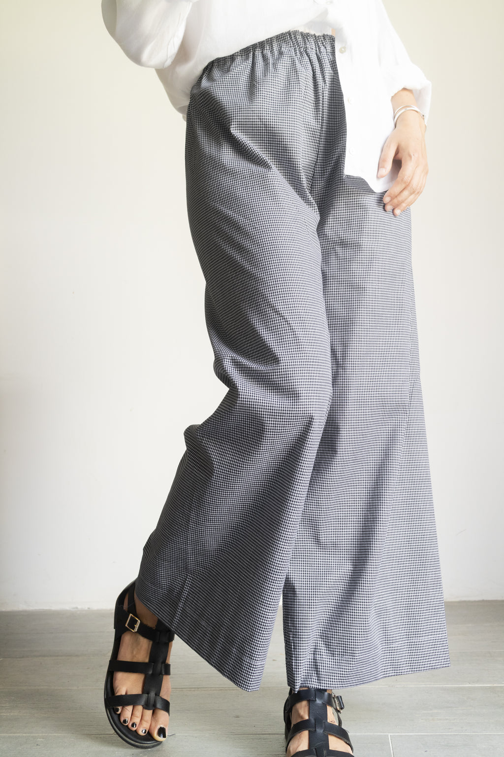 Pantaloni Micro Vichy Bianco e Nero