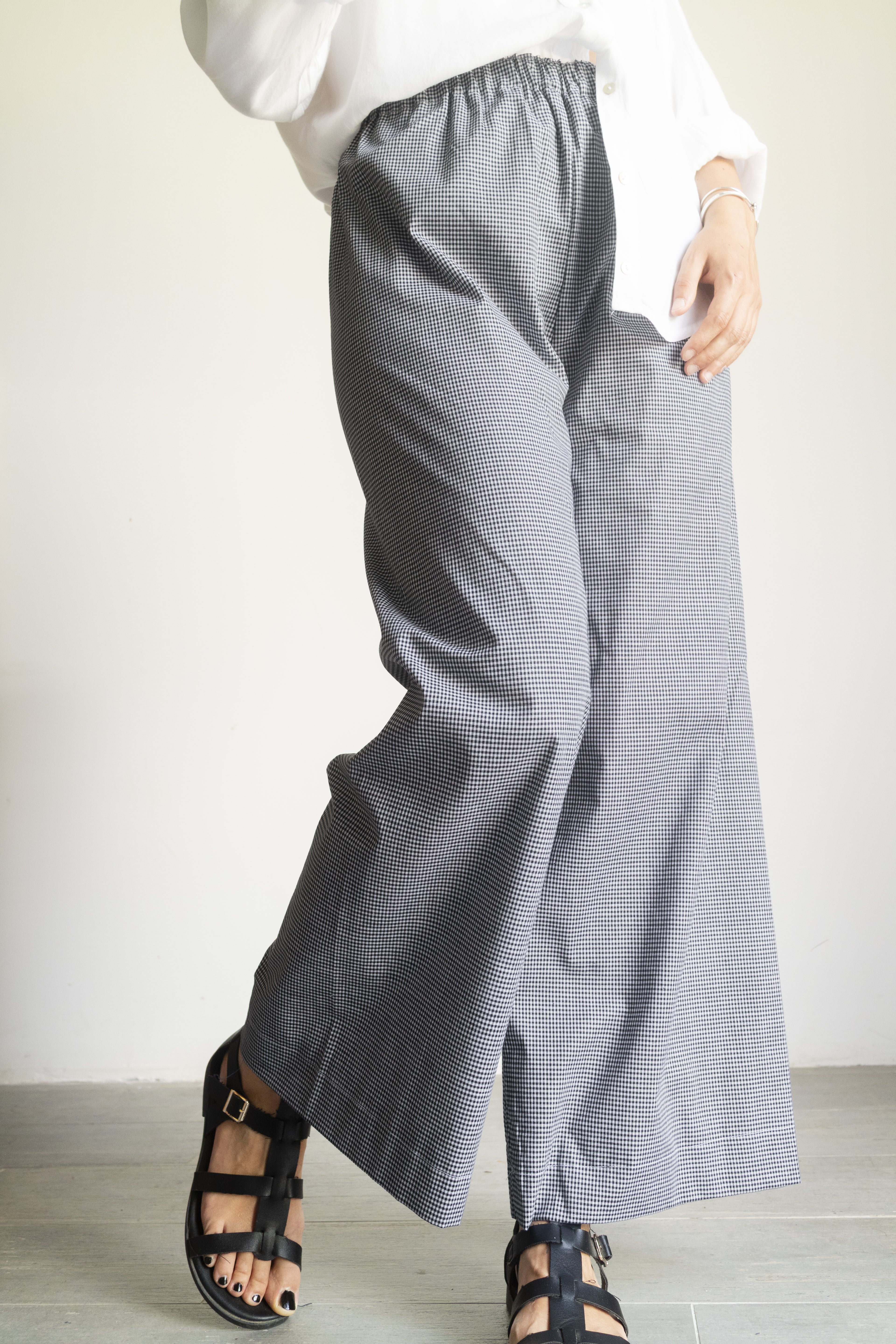 Pantaloni Micro Vichy Bianco e Nero