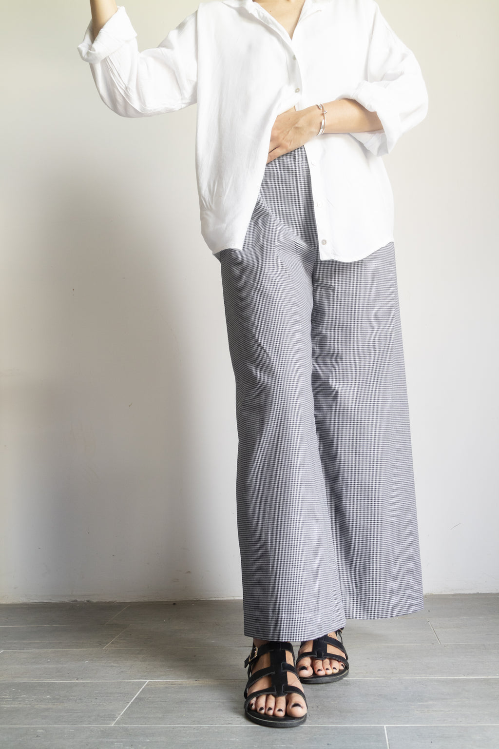 Pantaloni Micro Vichy Bianco e Nero