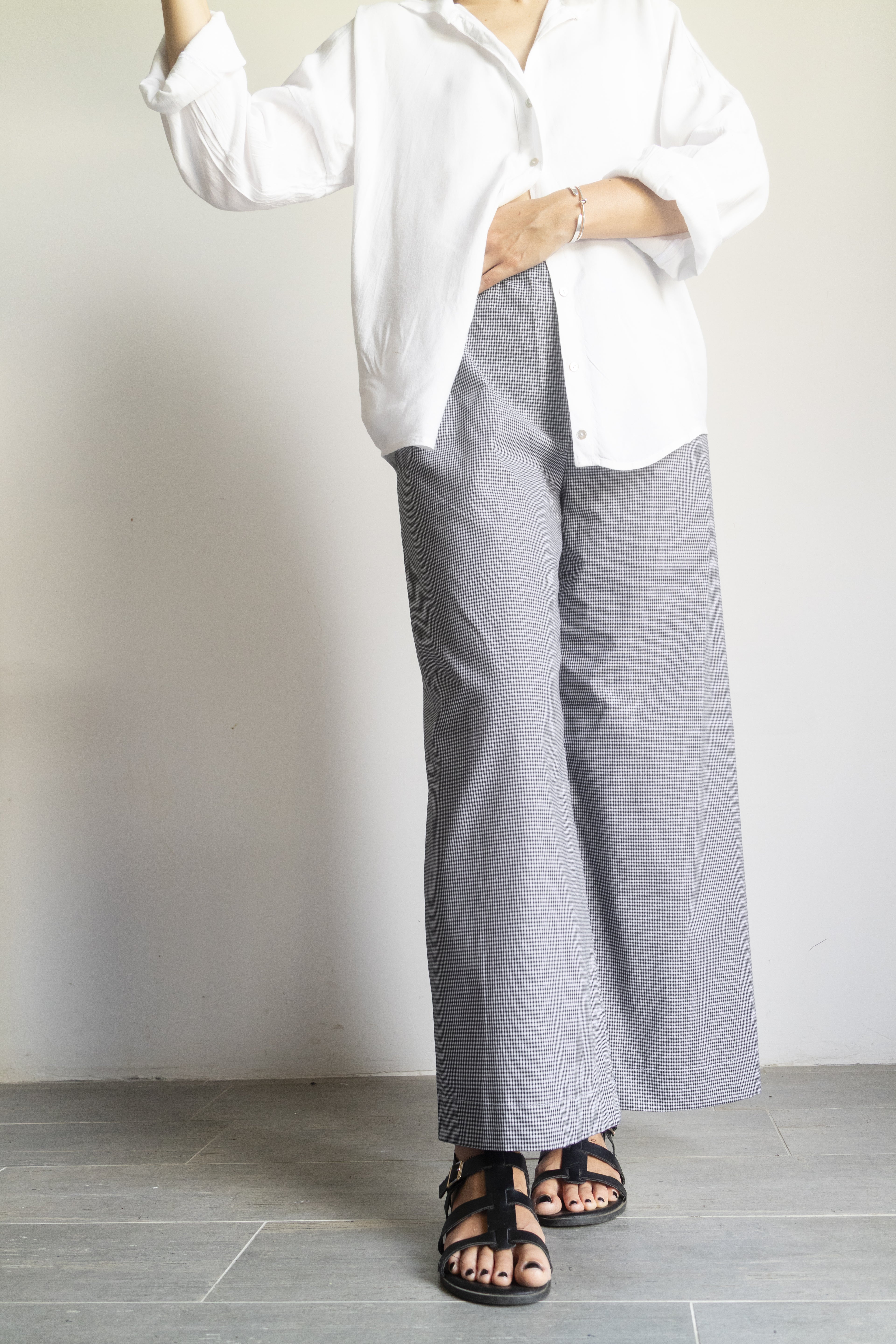 Pantaloni Micro Vichy Bianco e Nero