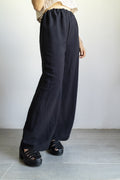 pantalone palazzo nero Lino / viscosa