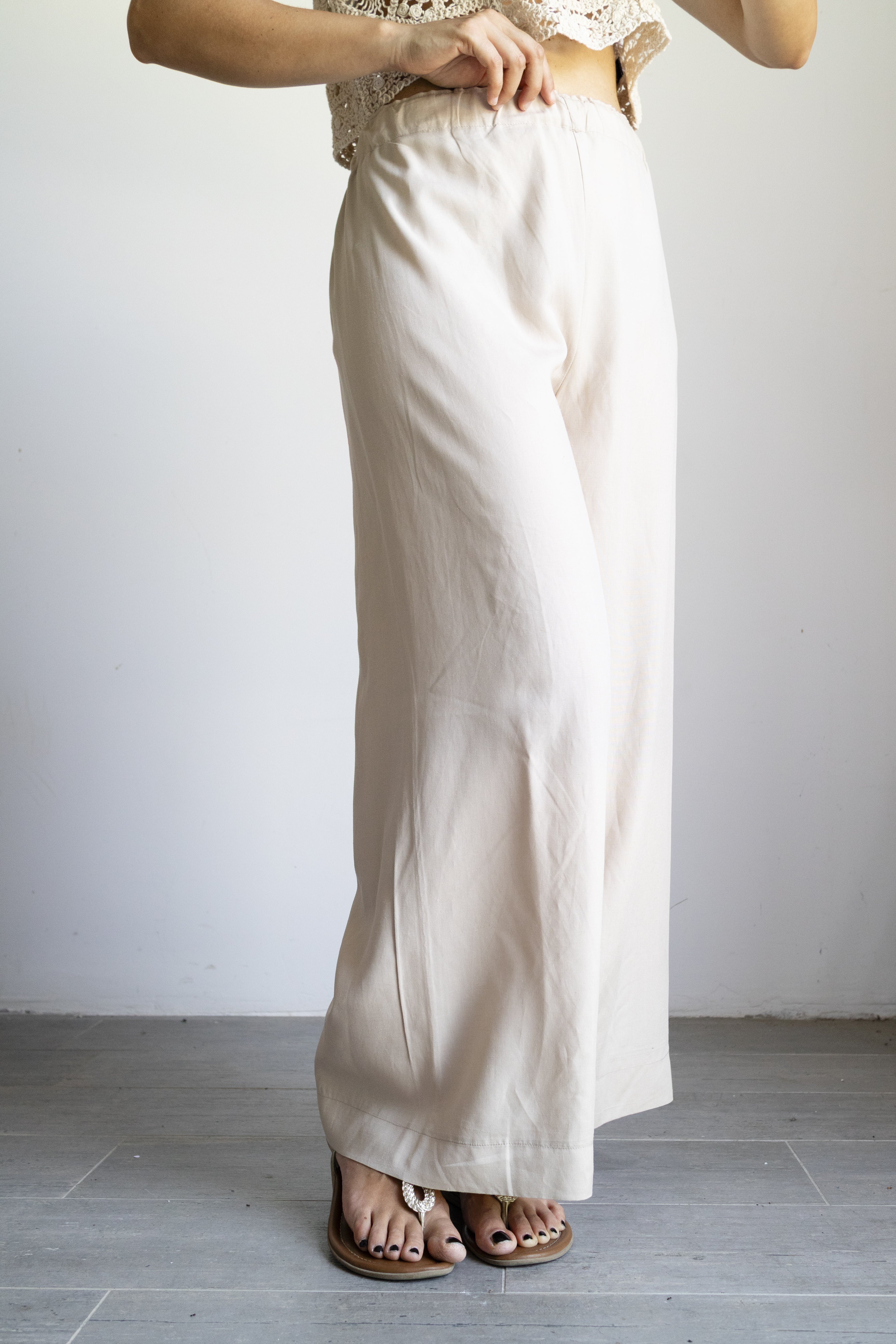 pantalone palazzo crema