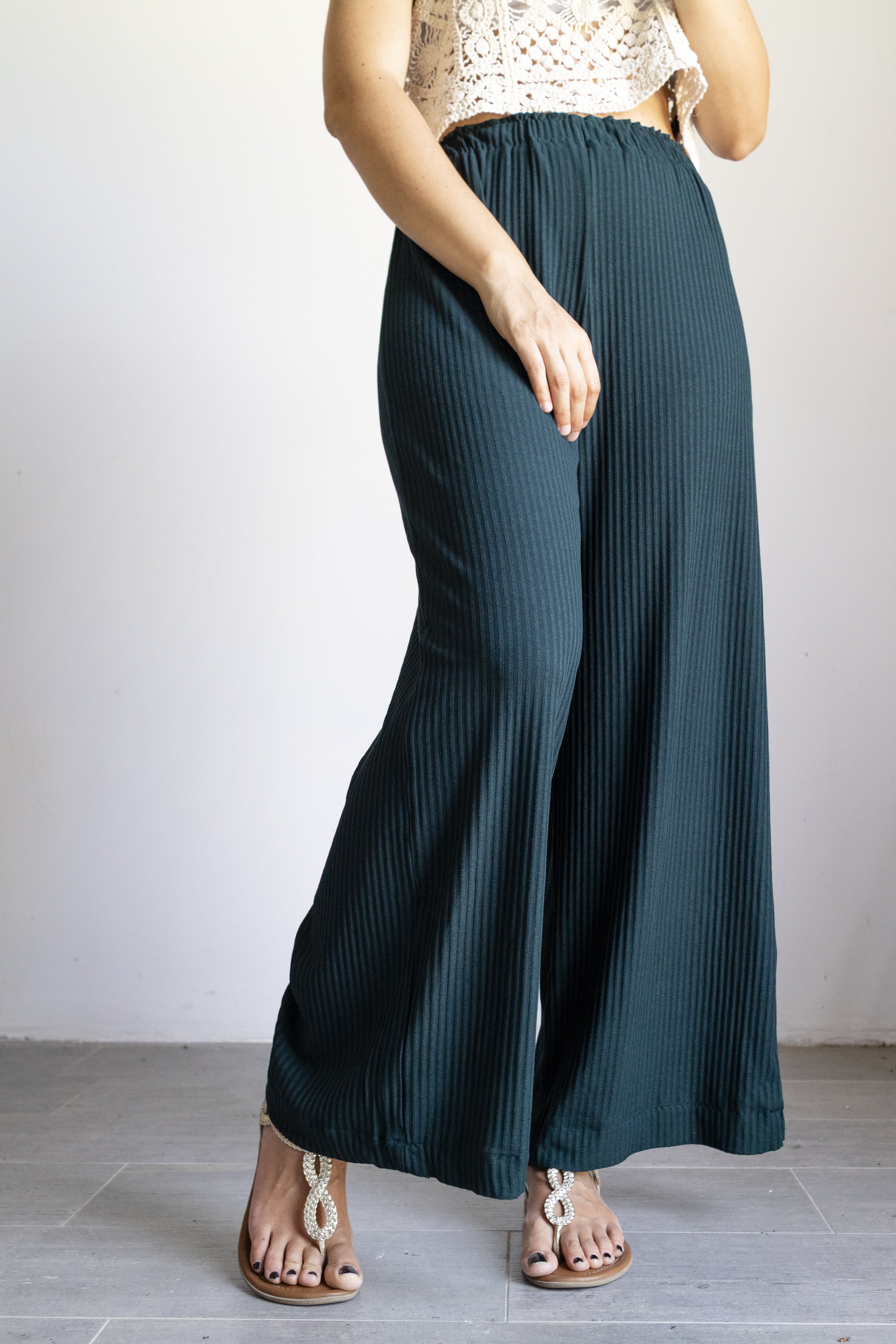 pantalone palazzo verde