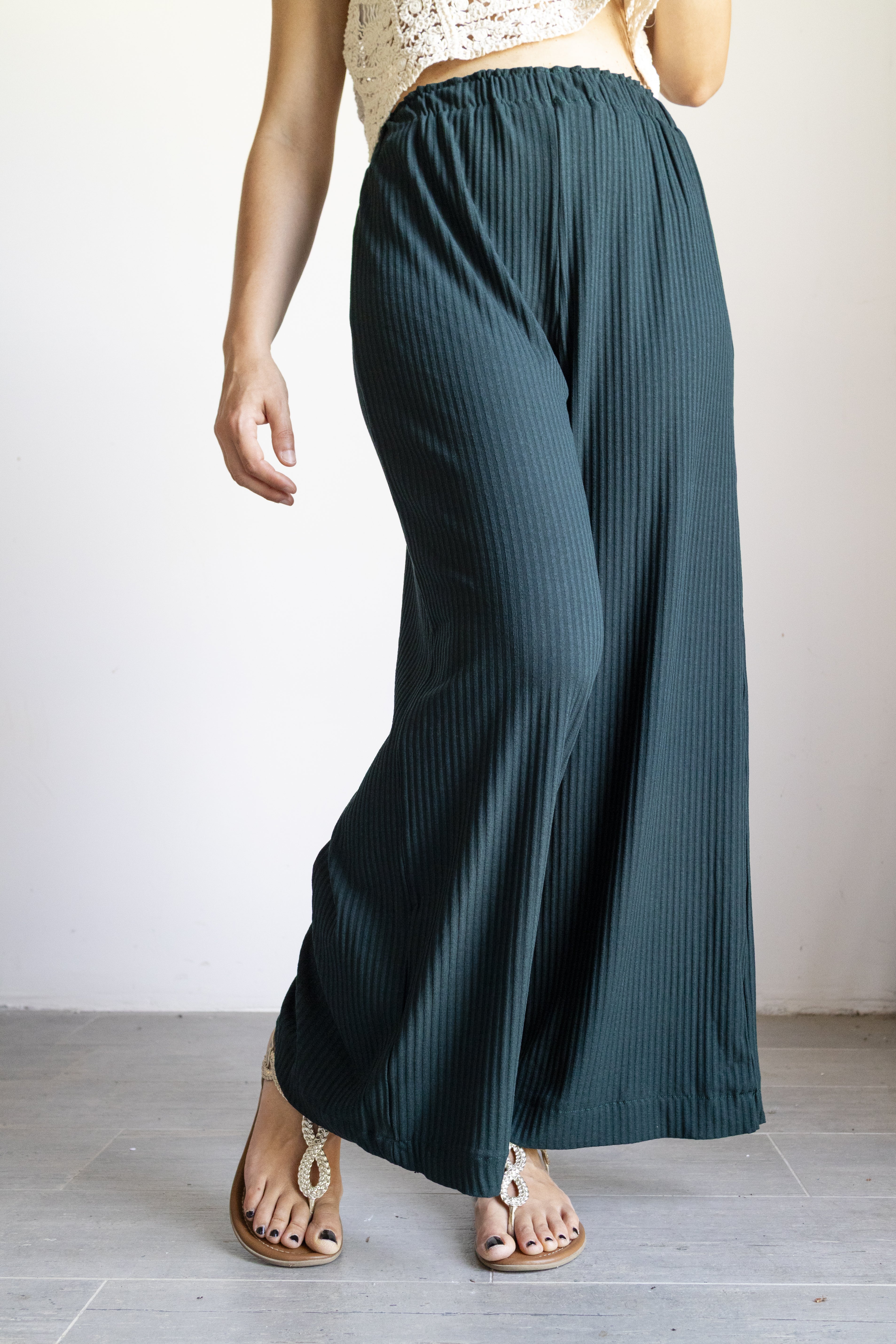 pantalone palazzo verde