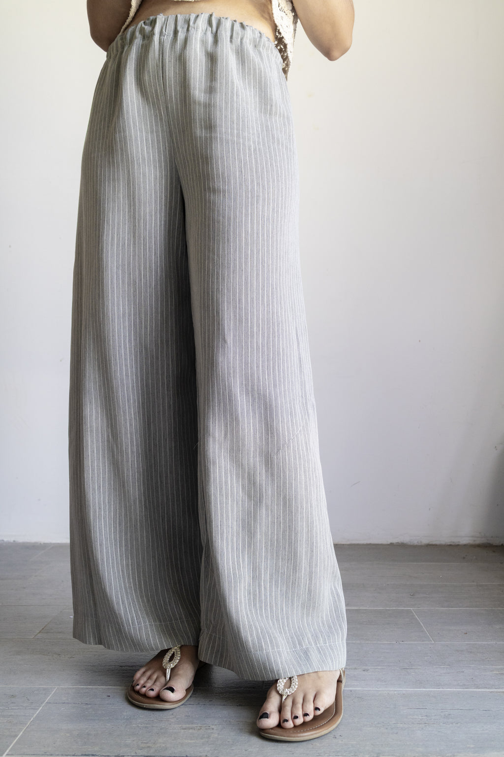 Pantalone Grigio a Righe