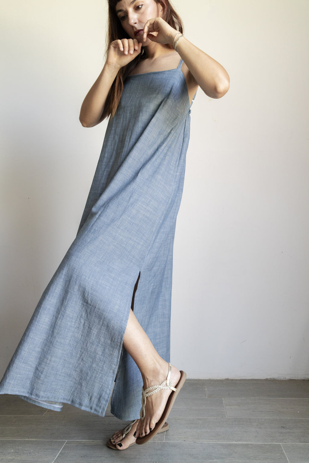Porto Maxi Dress Light Blu