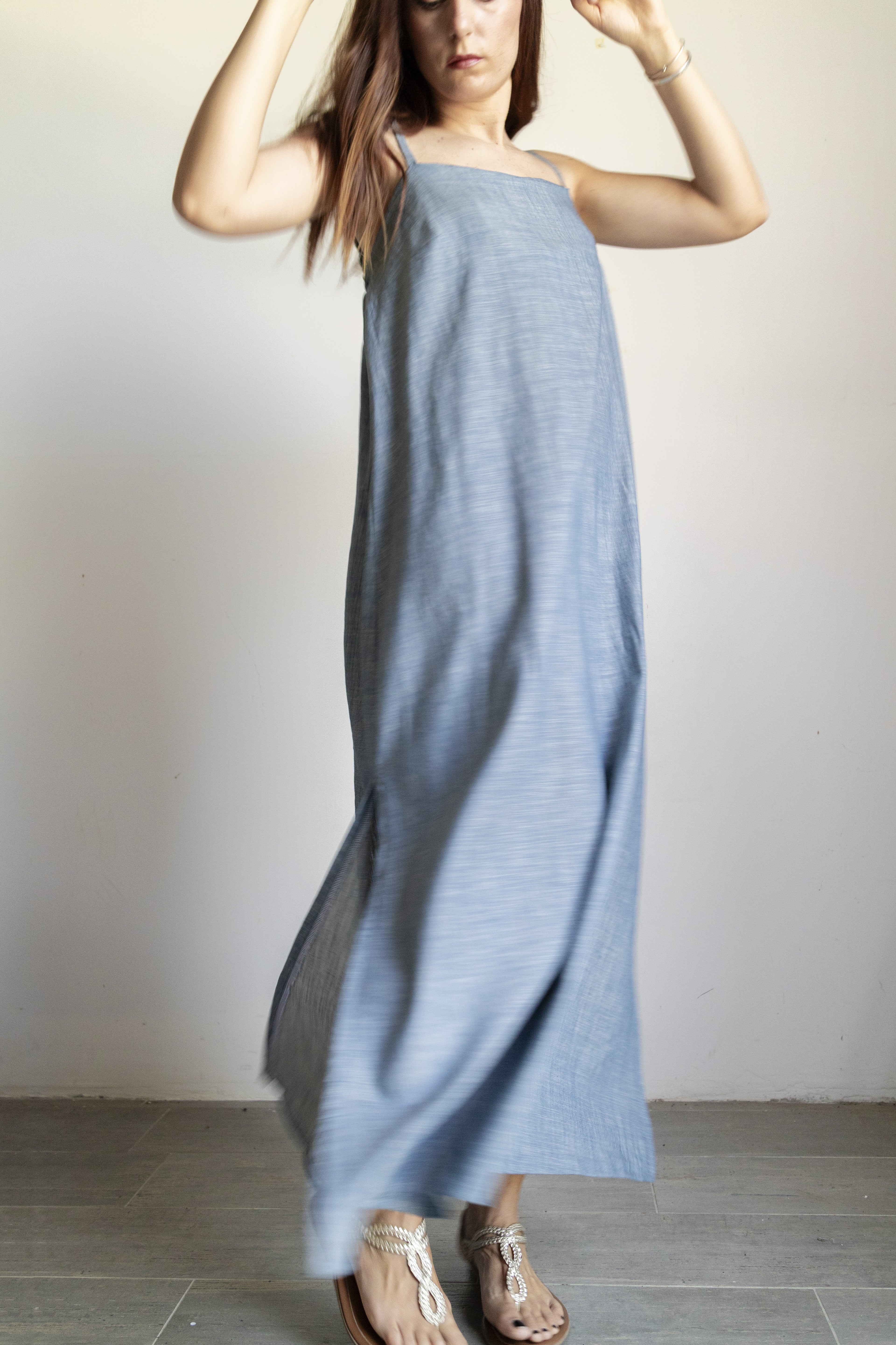 Porto Maxi Dress Light Blu