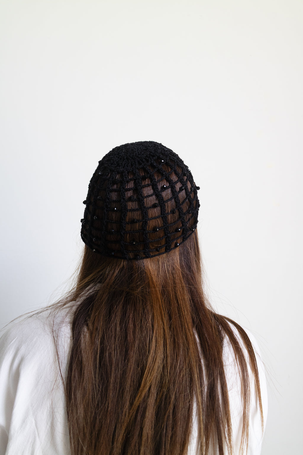 Cappello a Rete Nero con perline