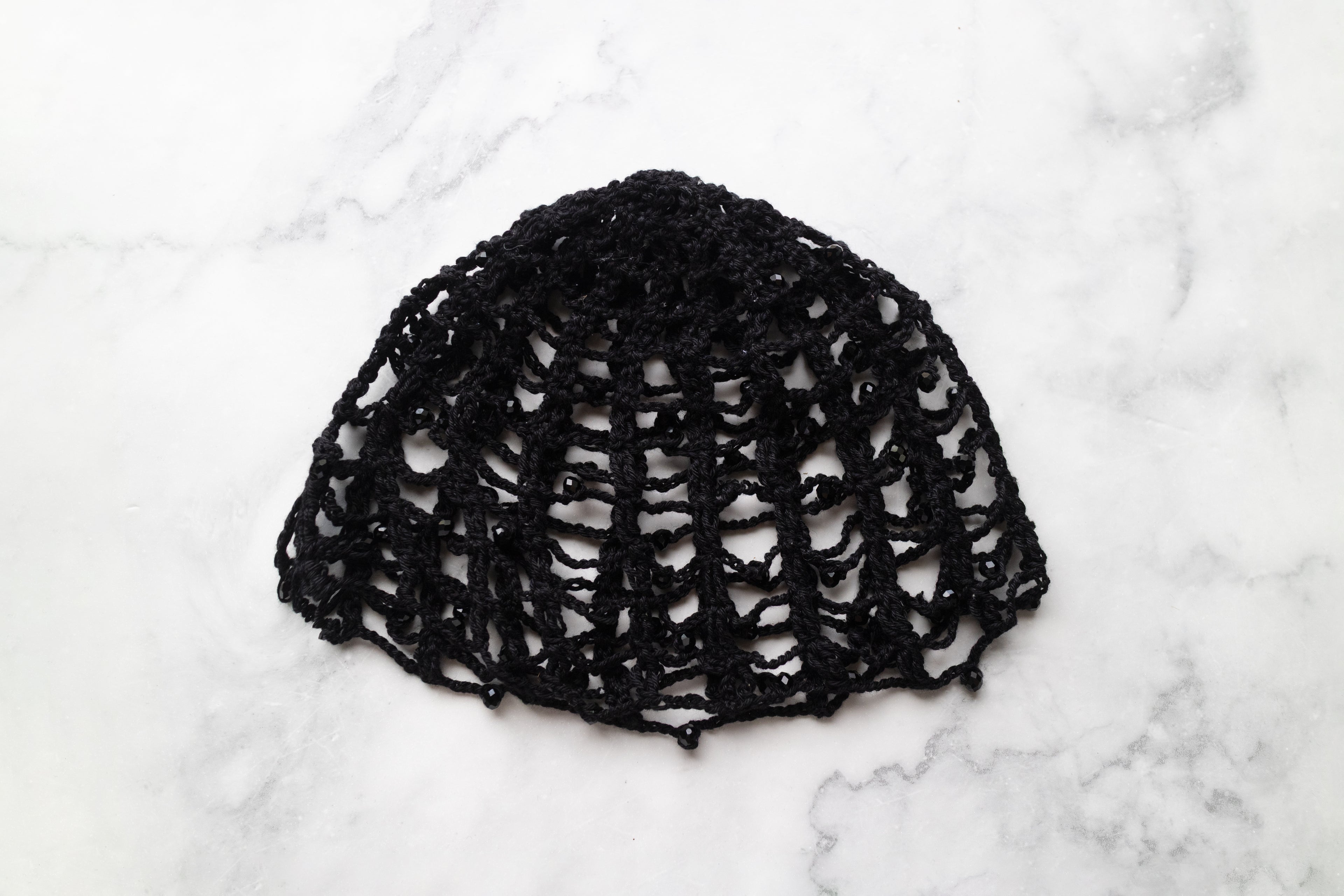 Cappello a Rete Nero con perline