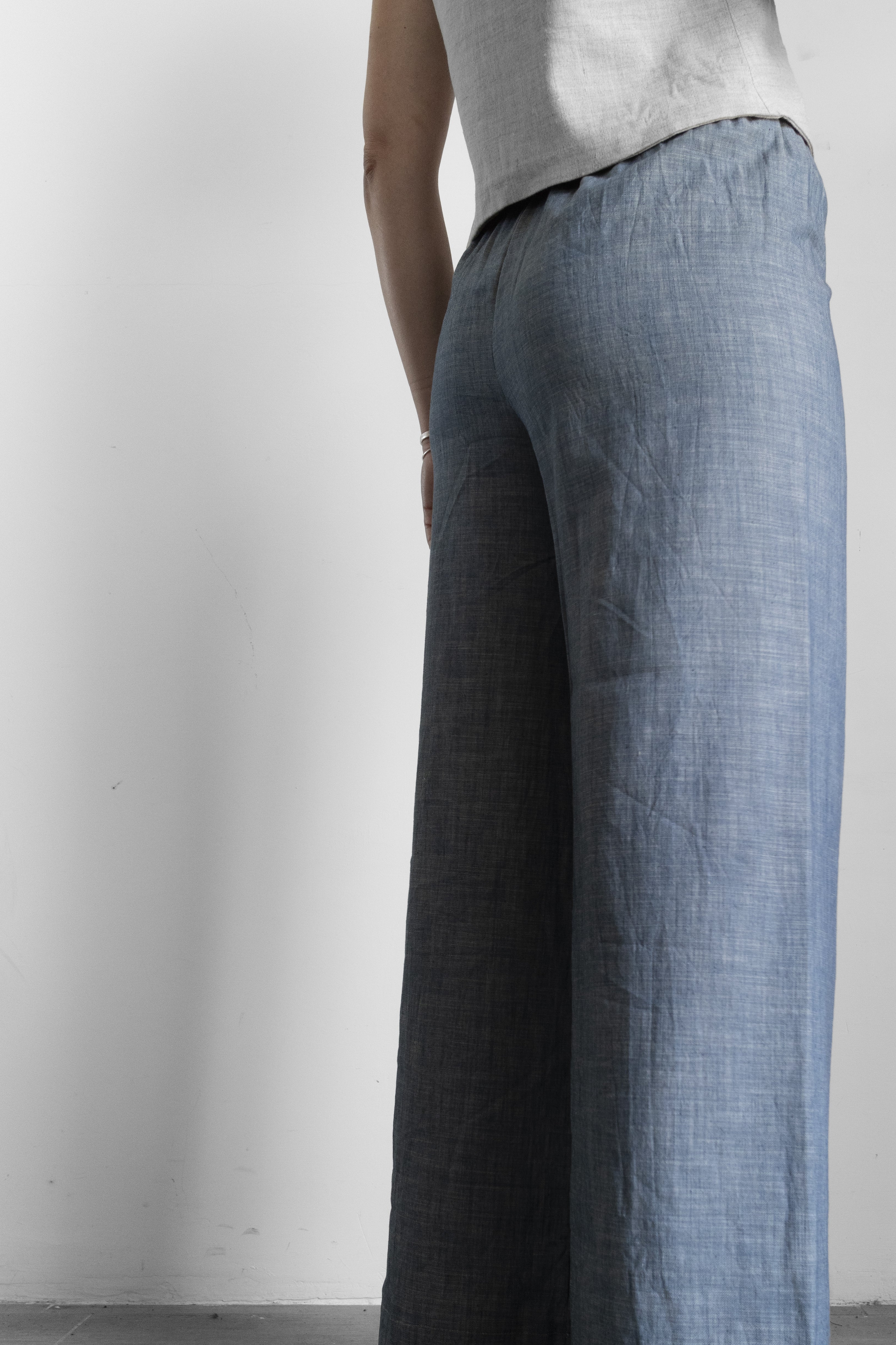 Pantalone palazzo light blu
