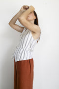 Gilet righe lino
