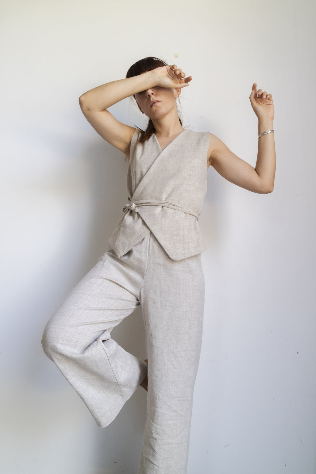 pantalone palazzo Beige