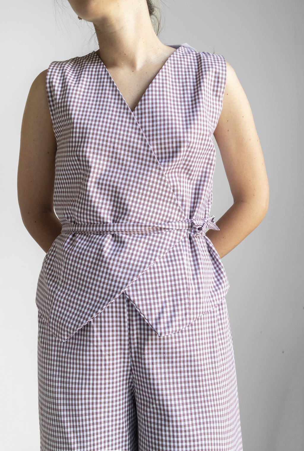 Gilet Vichy cacao
