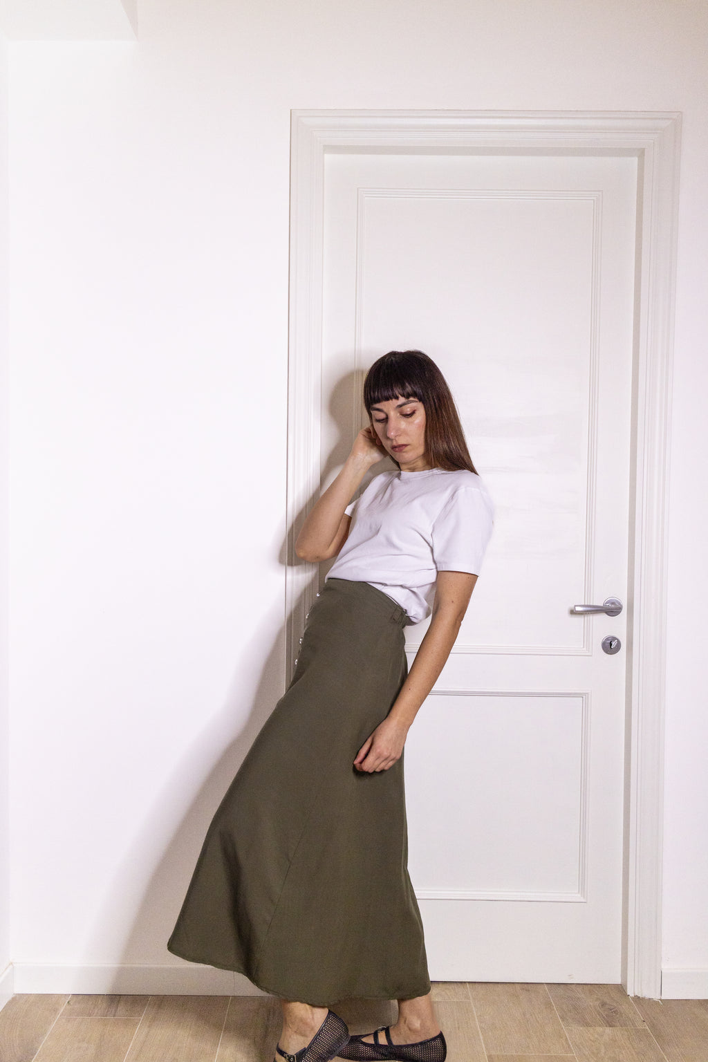 Gonna Verde Juliette con Bottoni