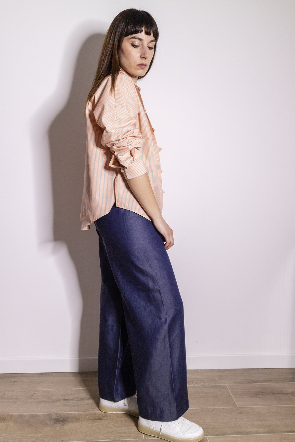Pantalone Palazzo Blu Effetto Jeans