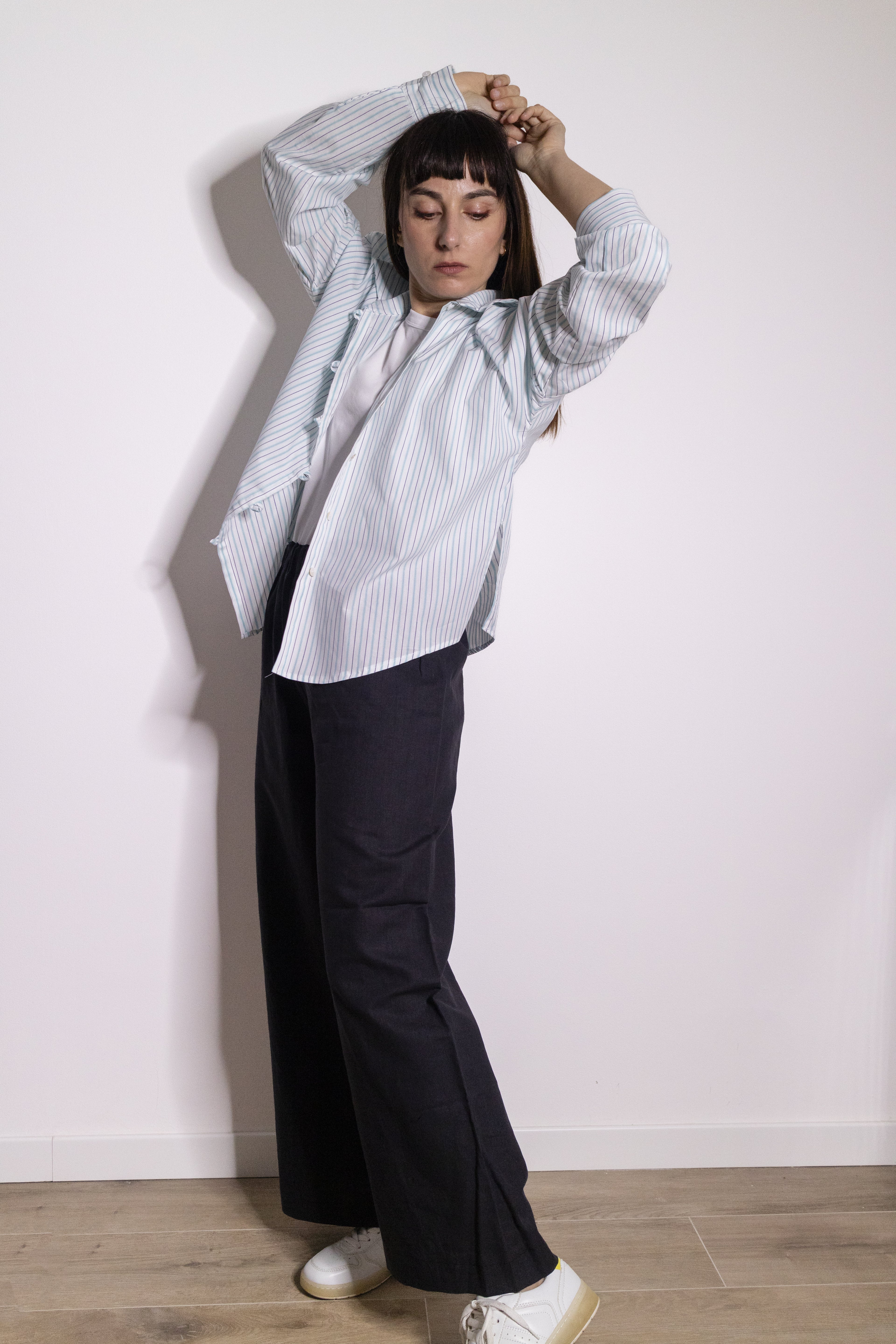 Pantalone Palazzo Nero Lino