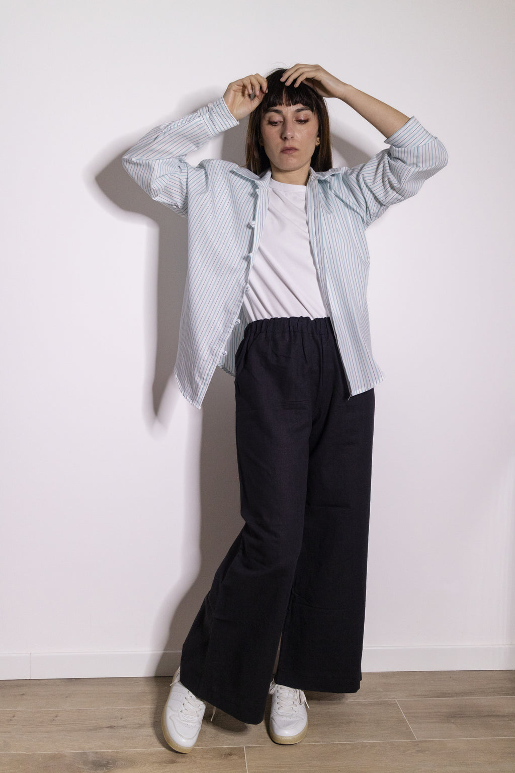 Pantalone Palazzo Nero Lino