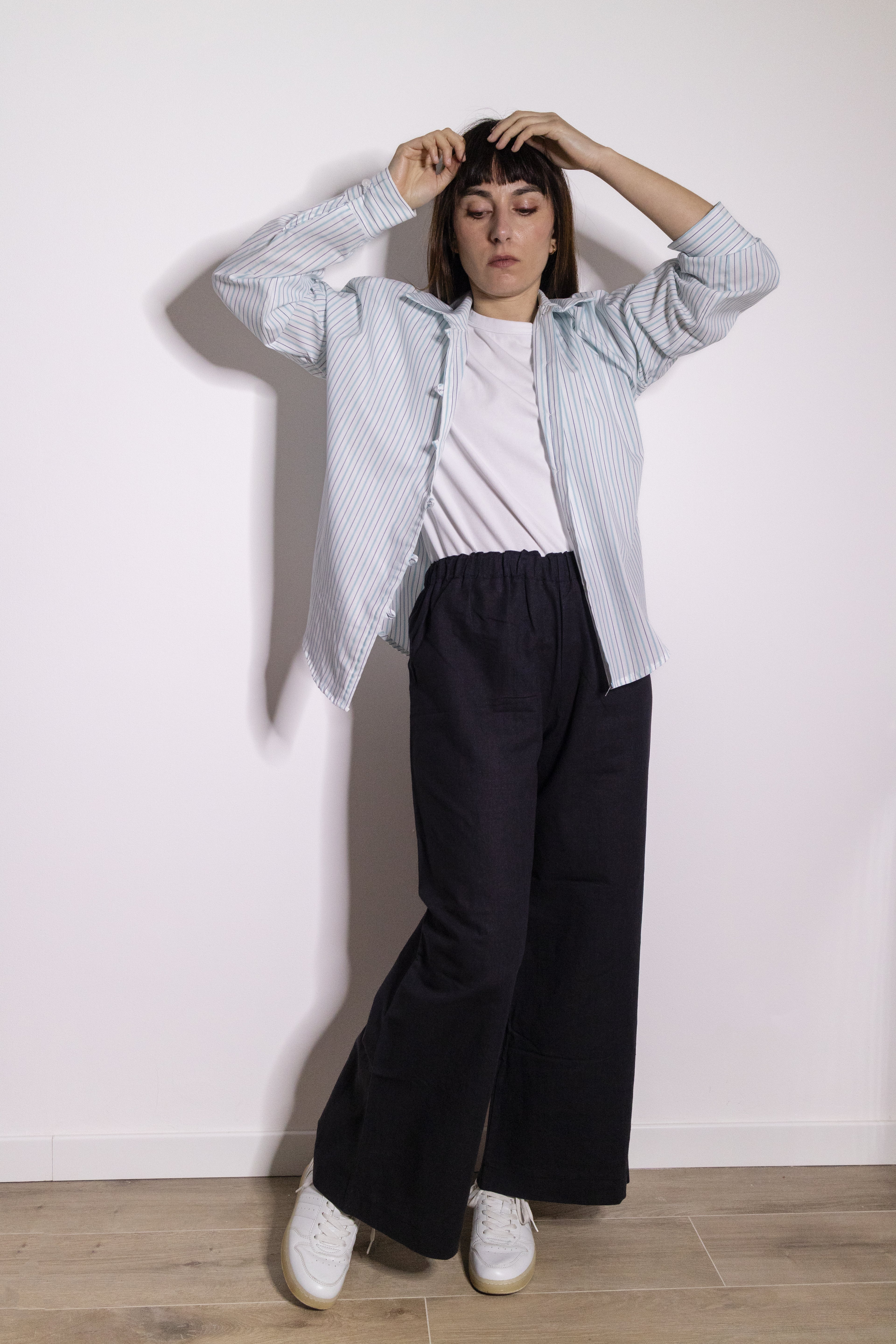 Pantalone Palazzo Nero Lino