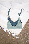 Bikini top double face ottanio e verde