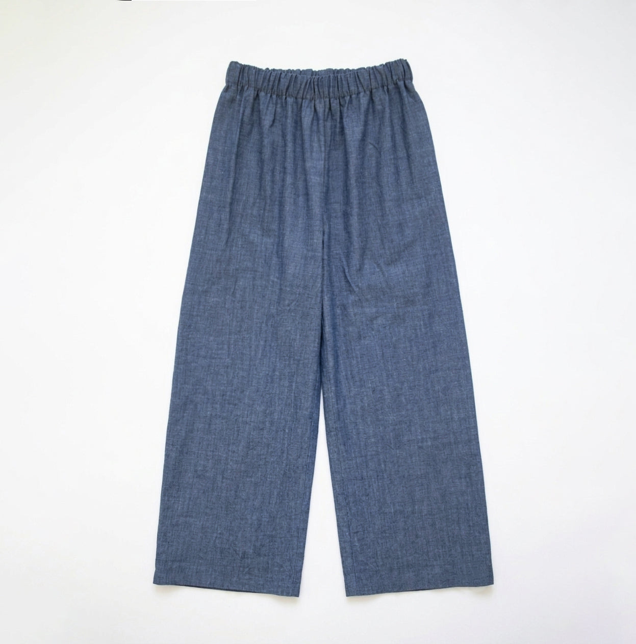 Pantalone palazzo blu misto lino