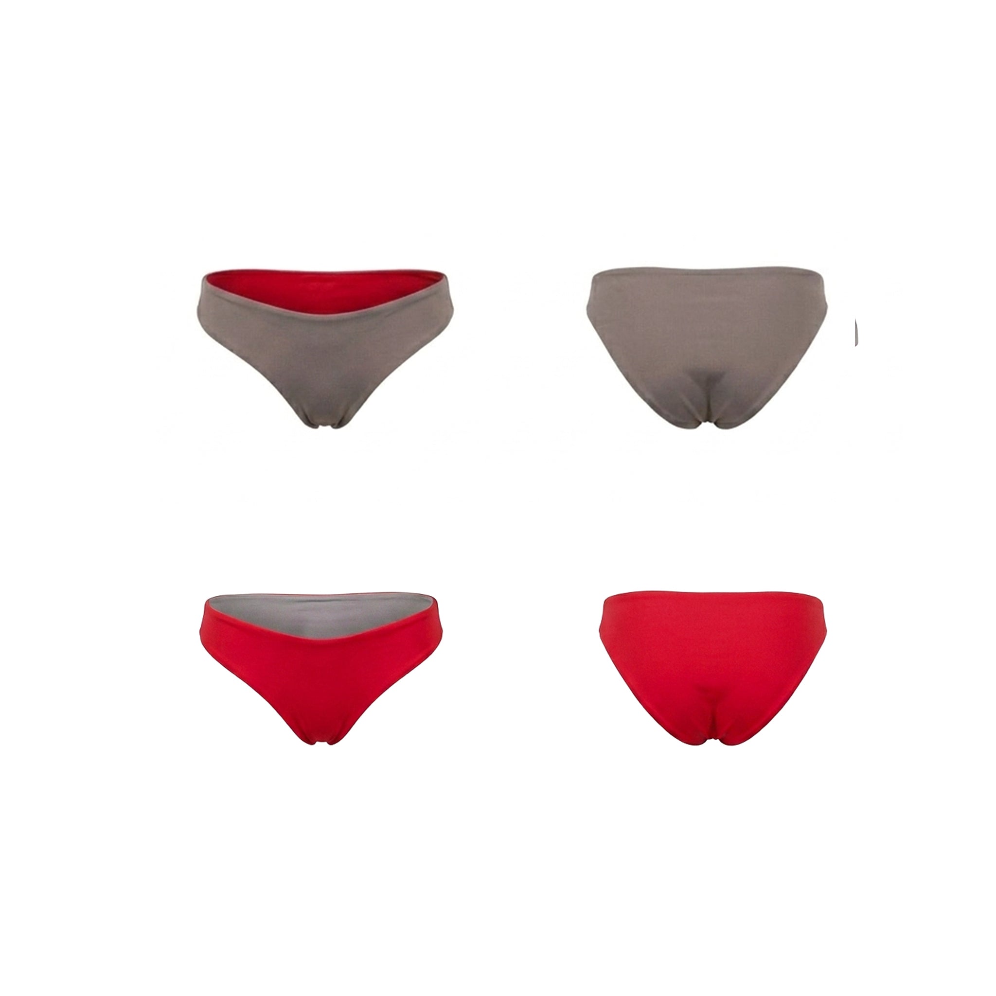 Bikini slip classico double face arancio e fango